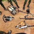 Items recovered from IPOB camps in Anambra on Sunday.