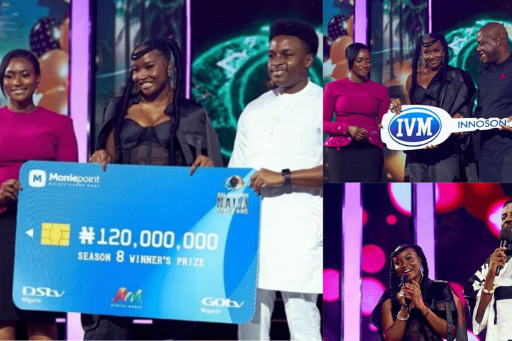Award presentation to the winner of BBNaija All Stars