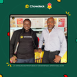 L-R: Femi Aluko and Mr Kofi Abunu at Chicken Republic, Spintex Road, Accra.