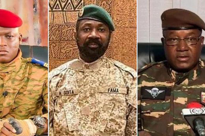 (L-R ) The leader of Burkina Faso, Ibrahim Traoré, Mali’s military leader Colonel Assimi Goita and Niger’s General Abdourahmane Tchiani [ChannelsTV]