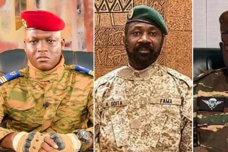 (L-R ) The leader of Burkina Faso, Ibrahim Traoré, Mali’s military leader Colonel Assimi Goita and Niger’s General Abdourahmane Tchiani [ChannelsTV]