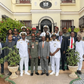 Amb. Benaoyagha Okoyen, Nigeria’s Ambassador to Cuba poses in the middle of the front row with course 31st participants of the Nigerian Defence College after a reception  dinner organised in their honour in Havana, Cuba.