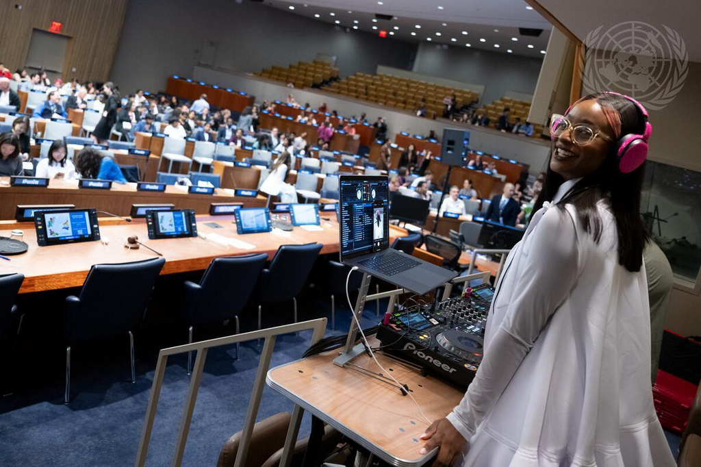 DJ Cuppy speaks at UN