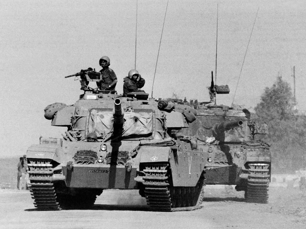 Israeli Centurion tanks near Damascus on October 14, 1973.GABRIEL DUVAL/AFP via Getty Images