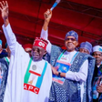 Governor Nasir El-Rufai of Kaduna, the APC Presidential candidate, Bola Tinubu, and President Muhammadu Buhari during the inauguration of the party's campaign in Jos in November 2022. (ThisDay)