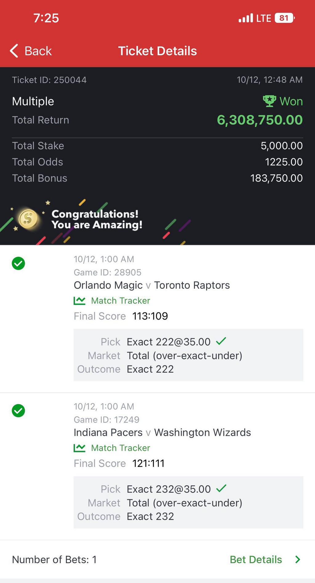 Talented follower on twitter winning ticket