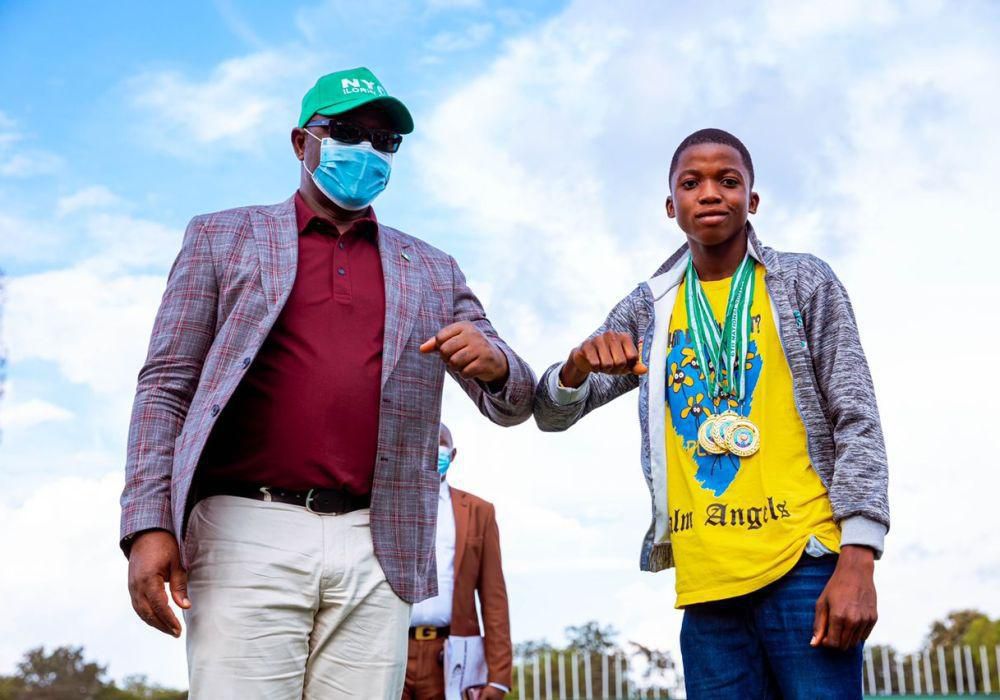 Minister for Youth and Sports, Sunday Dare, during the medal presentation ceremony at the 6th National Youth Games