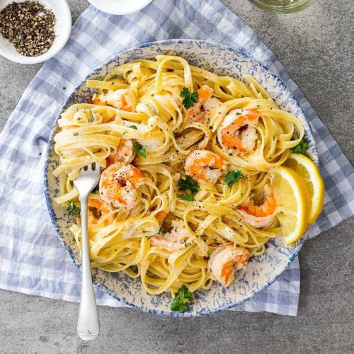 creamy, lemon, butter, prawn and Spaghetti [Simplydelicious]