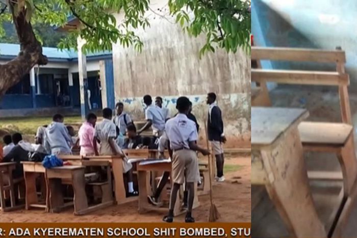 Students forced to study under trees due to continuous mystery defecation in classrooms