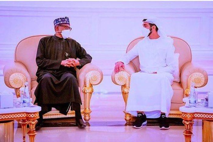 President Muhammadu Buhari in UAE. [Twitter:Presidency]