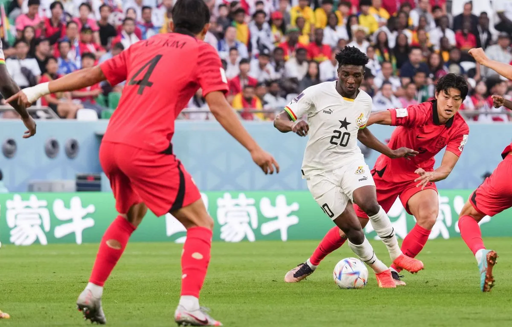 Kudus a marqué deux buts pour le Ghana face à la Corée du Sud en Coupe du Monde