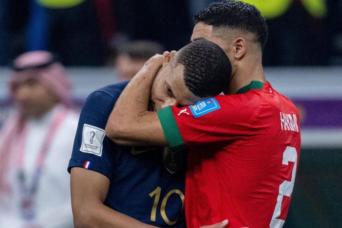 PSG's Kylin Mbppe and Achraf Hakimi were thich as thieves even after Morocco's loss to France (MB Media Solutions)