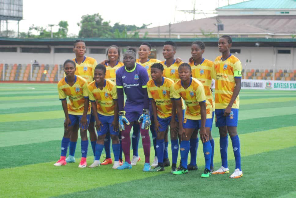 Bayelsa Queens line up against Rivers United