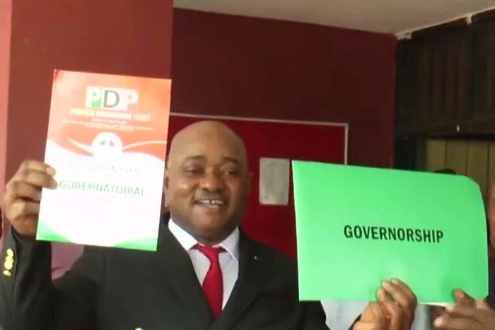 Wilfred Bonse when he picked his expression of interest and nomination forms in 2022. [Daily Trust]