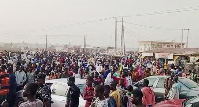 Nigerians in Minna protested against the high cost of living on Monday, January 5, 2024, [Channels TV]