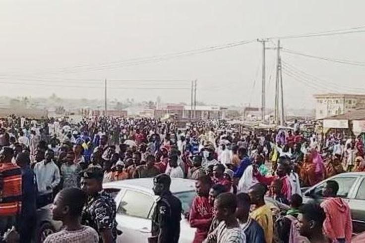Nigerians in Minna protested against the high cost of living on Monday, January 5, 2024, [Channels TV]