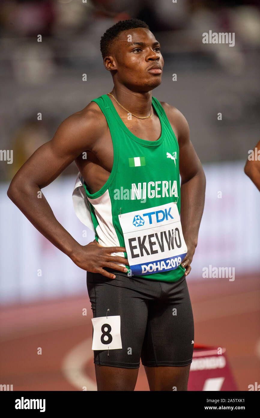 Ekevwo at the 2019 World Championships in Doha
