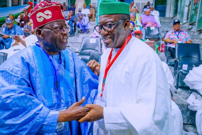 APC Presidential flag-bearer, Asiwaju Bola Tinubu and Ekiti State Governor, Kayode Fayemi. [Twitter:@kfayemi]