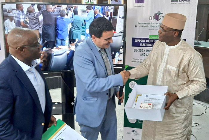 INEC receives electoral management innovative tools from EU. [Twitter:@inecnigeria]
