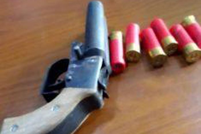 Lagos police recover firearms from fleeing suspects.