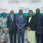 L-R: Managing Director, Iwosan Lagoon Hospital, Victoria Island, Dr. Ayobami Kuyoro; Co-Founder and Chairman, Iwosan Investments Limited, Fola Adeola; Lagos State Governor, Babajide Sanwo-Olu; Co-Founder and CEO, Iwosan Investments Limited, Fola Laoye;...