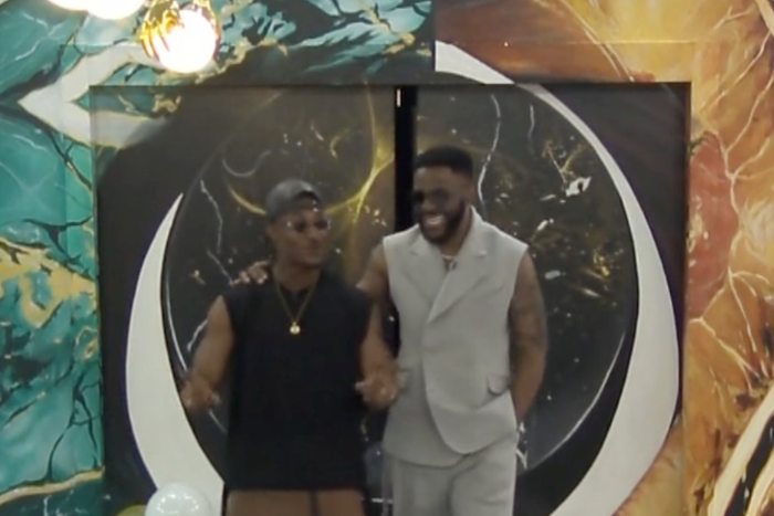 Gideon Okeke and Ebuka attend a special dinner on BBNaija All Stars. [Twitter/Big Brother Naija]