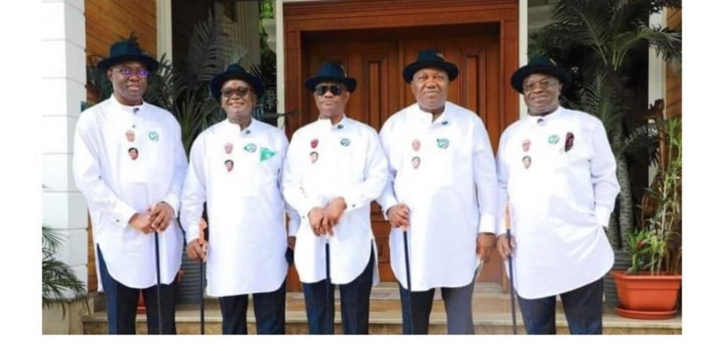 Governors Seyi Makinde (Oyo), Samuel Ortom (Benue), Nyesom Wike (Rivers), Ifeanyi Ugwuanyi (Enugu) and Okezie Ikpeazu (Abia).