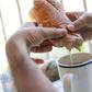 Dunking bread in tea