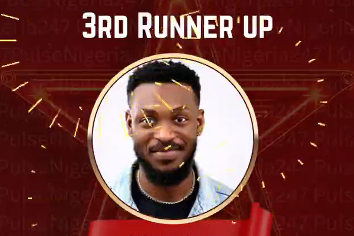 Adekunle exits BBNaija All Stars as the third runner-up. [Instagram/Pulsenigeria247]