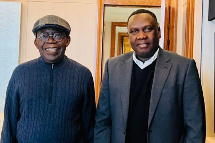 President Bola Tinubu and Daniel Bwala in France [Daniel Bwala/Twitter]