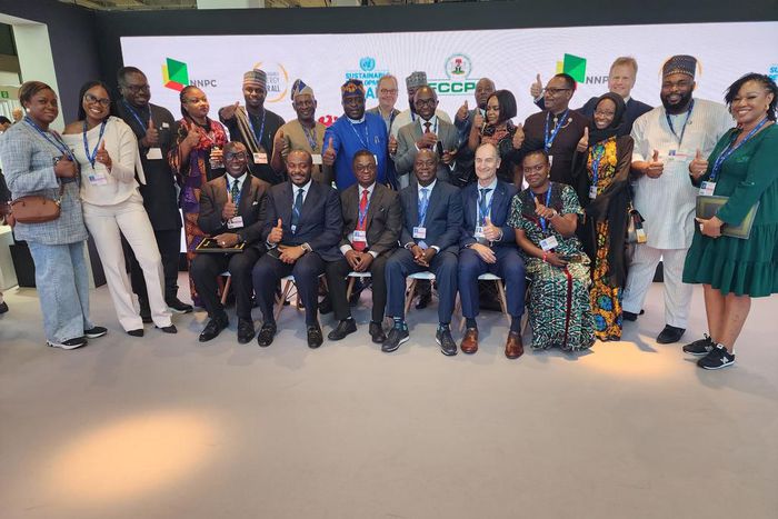 Some of the Nigerian delegates at the ongoing COP28 climate summit in Dubai.