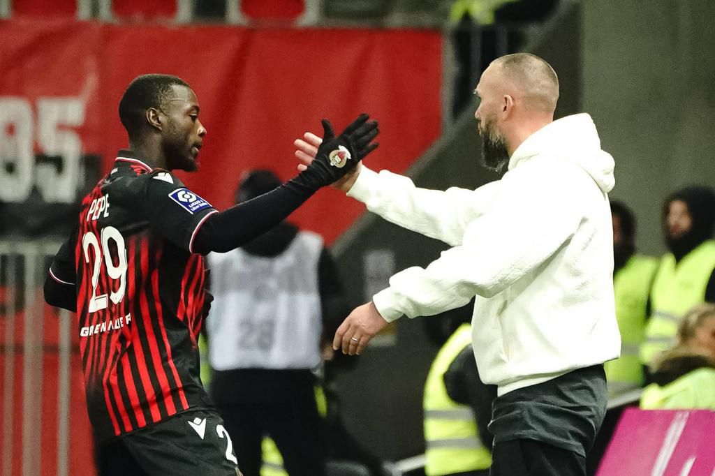 Nicolas Pepe scored twice in Nice's demolition of Montpellier