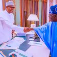 Former President Muhammadu Buhari and President-elect, President Bola Tinubu. [Facebook:BuhariSallau]