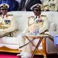 President Muhammadu Buhari (left) at the 2023 Presidential Fleet Review in Lagos.  [The Peninsula Qatar]