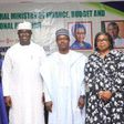 L-R: Chairperson of Nigerian National Advisory Board of Impact Investing (NABII), Mrs Ibukun Awosika; Minister of State, Ministry Finance, Budget, and National Planning, Prince Clem Agba; Permanent Secretary of the Ministry Finance, Budget, and Nationa...