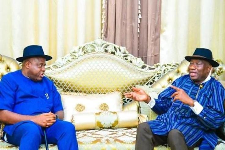 Former President Goodluck Jonathan and Bayelsa State governor, Douye Diri [Twitter:@govdouyediri]