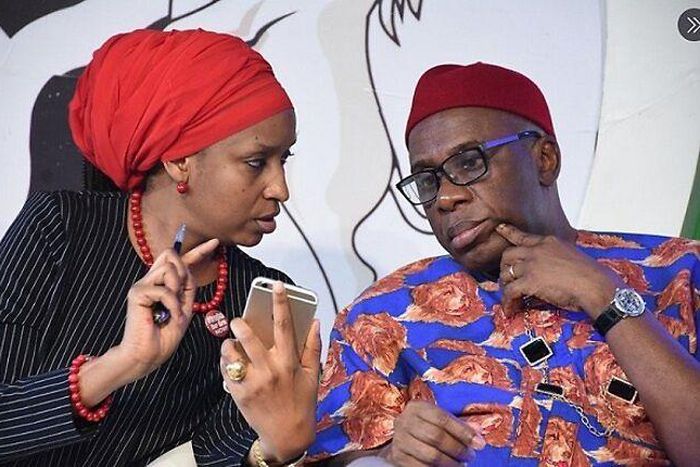 Special Adviser to President Bola Tinubu on Policy Coordination Hadiza Bala Usman and immediate past Minister of Transportation Rotimi Amaechi