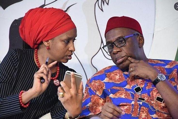 Special Adviser to President Bola Tinubu on Policy Coordination Hadiza Bala Usman and immediate past Minister of Transportation Rotimi Amaechi