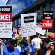 Writers picket in front of Netflix on Sunset Boulevard in Hollywood, California, on May 2, 2023, as the Writers Guild of America (WGA) goes on strike.FREDERIC J. BROWN/AFP via Getty Images