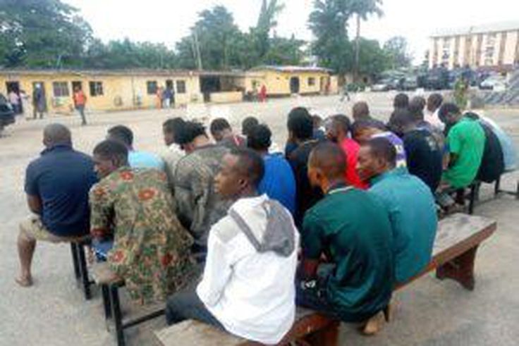 Suspected cultists paraded in Lagos on Friday. [NAN]