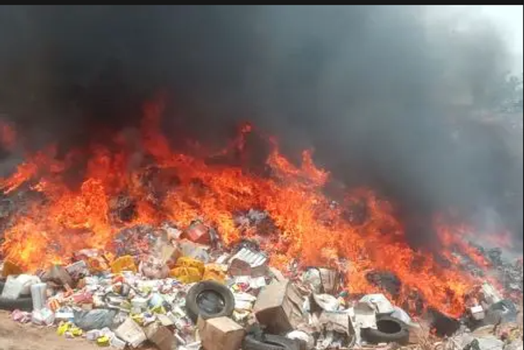 NAFDAC Destroys expired goods [The Sun Nigeria]