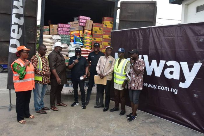 Betway donates relief materials worth millions of Naira to NEMA for Bayelsa flood victims.