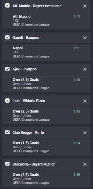 Bet9ja offers odds on the UEFA Champions League