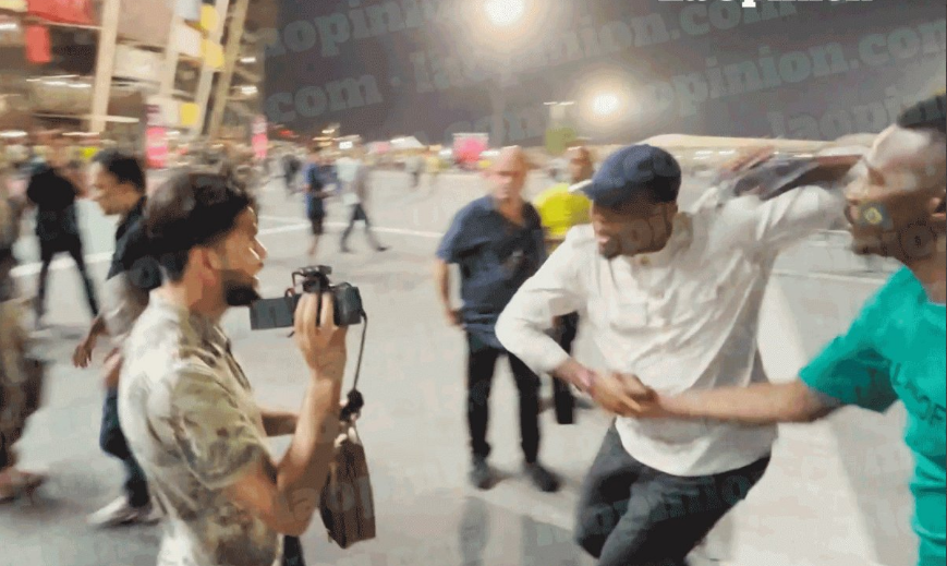 Samuel Eto'o kicked a man after the game between Brazil and South Korea