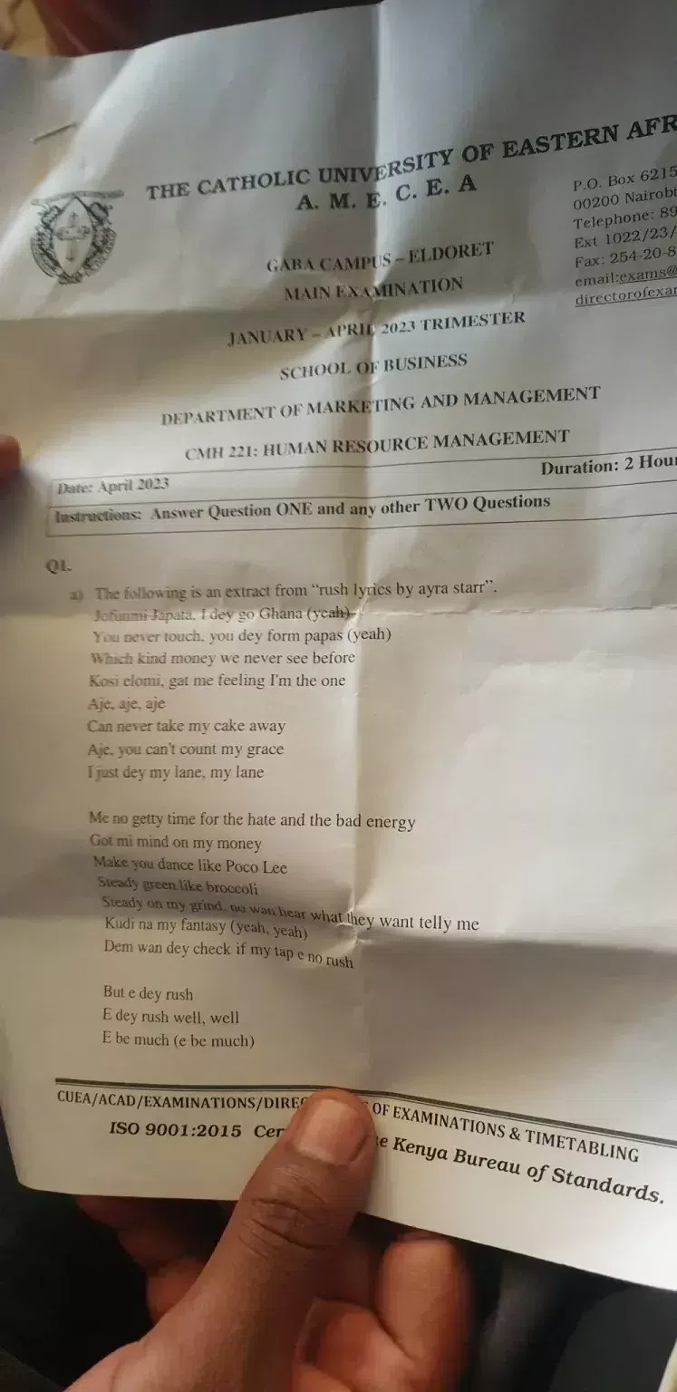 Rush is an exam quesstion