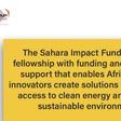 Sahara Impact Fund Calls for Entries into Its 2023 Program