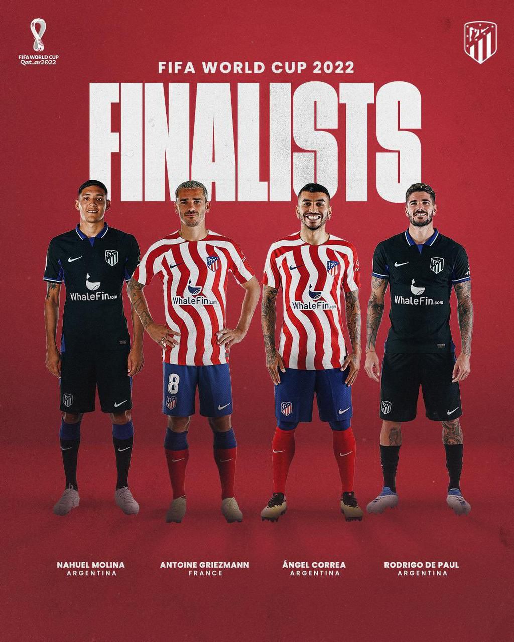 Atletico Madrid have the most players in the World Cup final (Twitter)