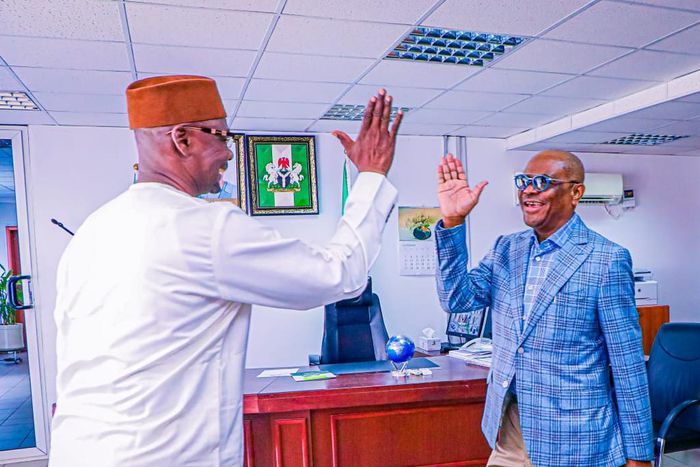 FCT Minister, Nyesom Wike and Nasarawa State Governor, Abdullahi Sule. [Twitter:@NasarawaGovt]
