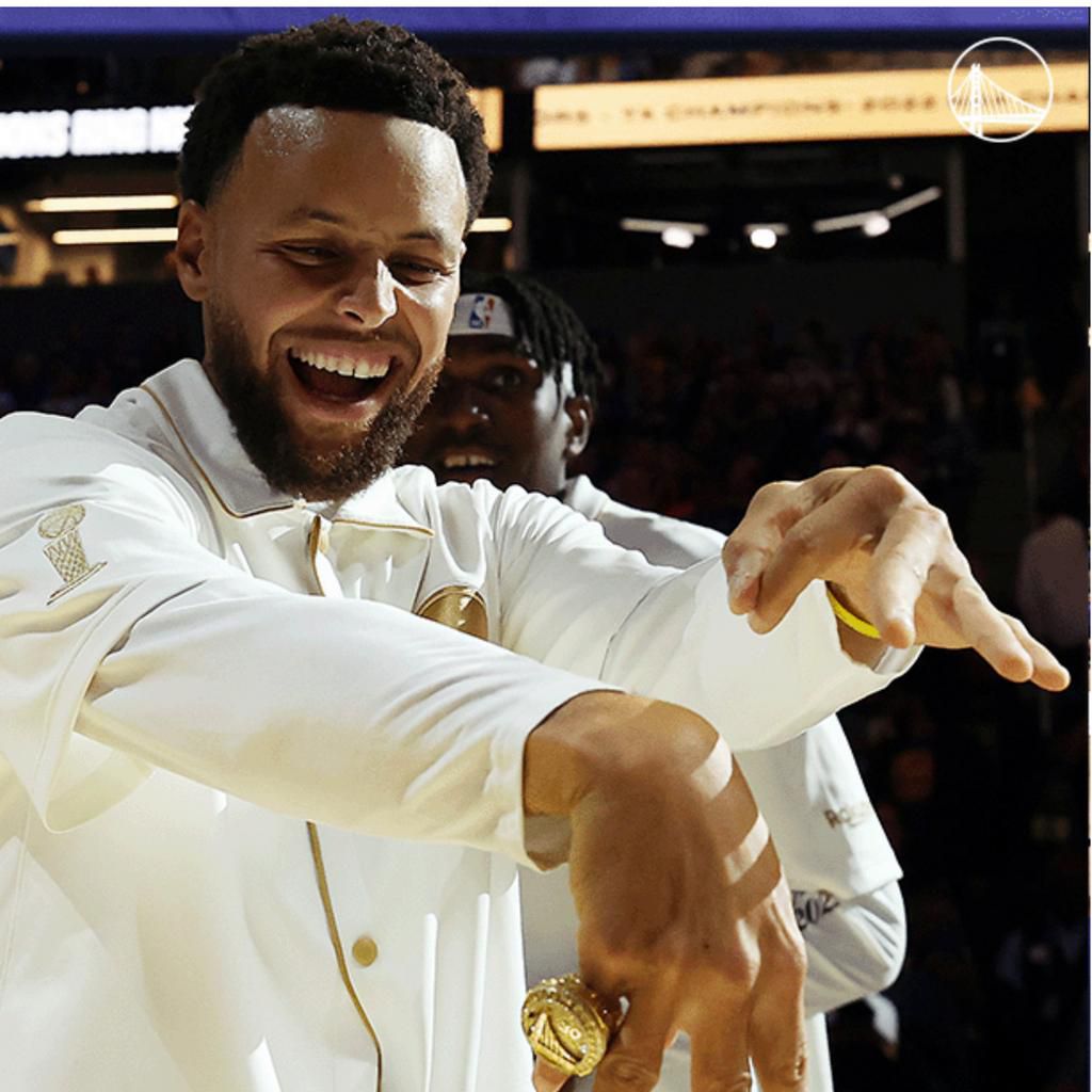 The Golden State Warriors received their title rings and then beat up the Los Angeles Lakers to start the new season.