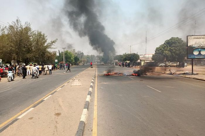 Residents of Nasarawa State protest over the Supreme Court judgment that affirms the election of their state governor, Abdulahi Sule. [Guardian]